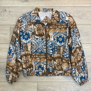 Vintage Aztec Silk‎ Bomber Jacket